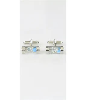 Novel Idea Mens Hourglass Rectangle Shape Cufflinks