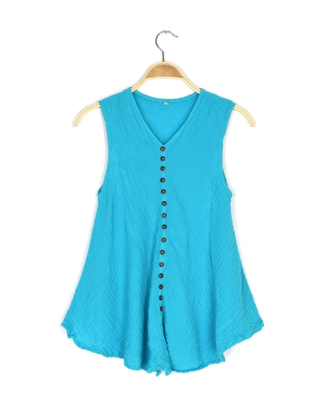 Nusantara tank 07419, button-front cotton gauze (2 colors)