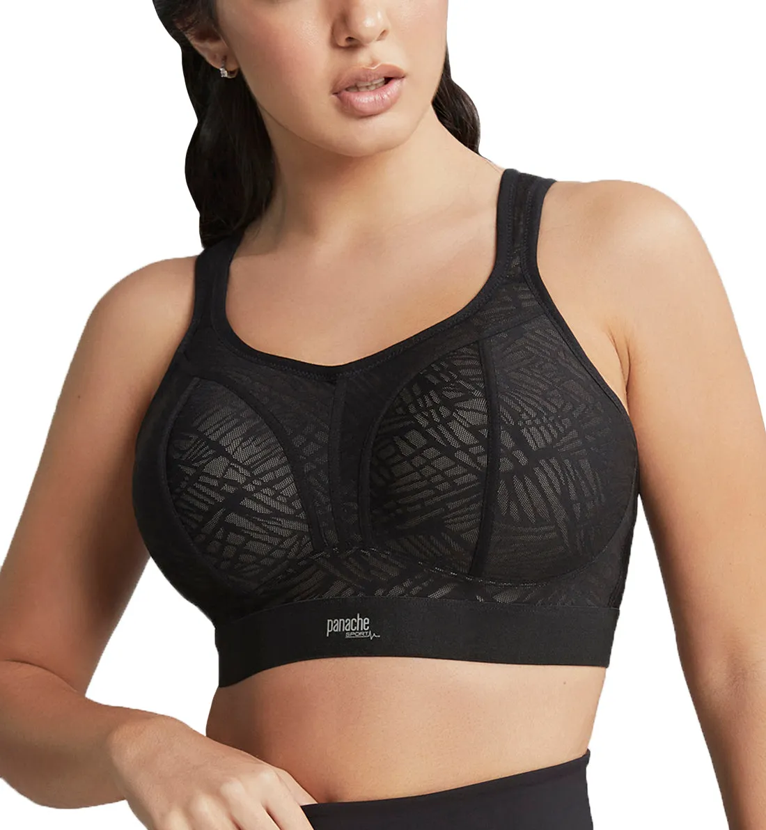 Panache Boundless Racerback Non-Wire Sports Bra (7341) - Black/Latte