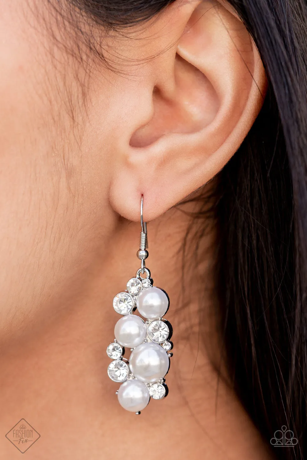 Paparazzi Baubles Earrings - White - Fashion Fix - October 2021