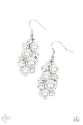 Paparazzi Baubles Earrings - White - Fashion Fix - October 2021