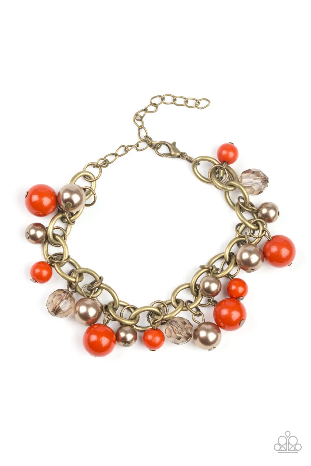 Paparazzi Brass Orange Bracelet - Grit and Glamour