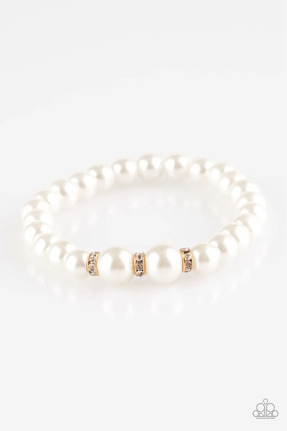 Paparazzi Radiantly Royal - Gold White Bracelet