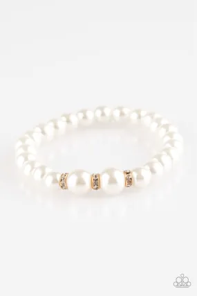 Paparazzi Radiantly Royal - Gold White Bracelet