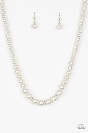 Paparazzi Royal Romance Necklace - White, Affordable and Stylish Statement Jewelry | Shop Now!