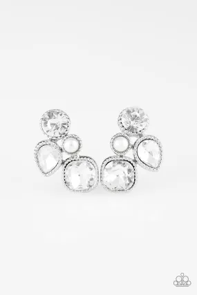 Paparazzi Superstar White Earrings