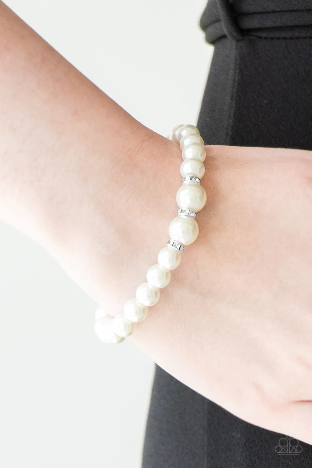 Paparazzi White Bracelet - Radiantly Royal