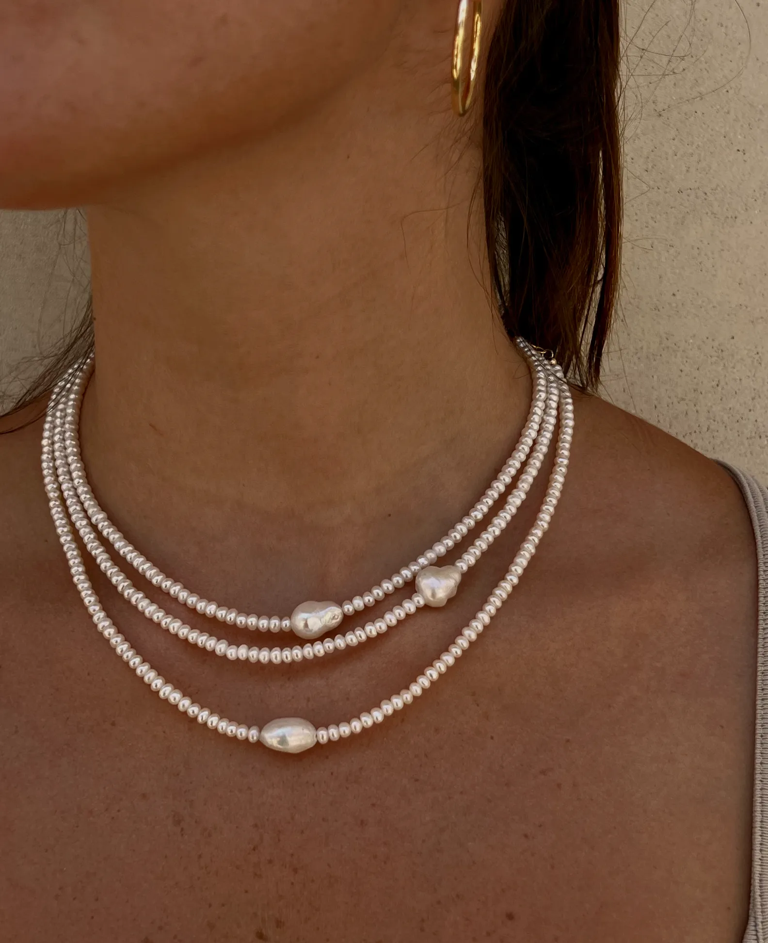 Pearl Necklace with Pearl Accents