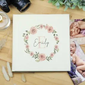 Personalized Flower Wreath Square Photo Album