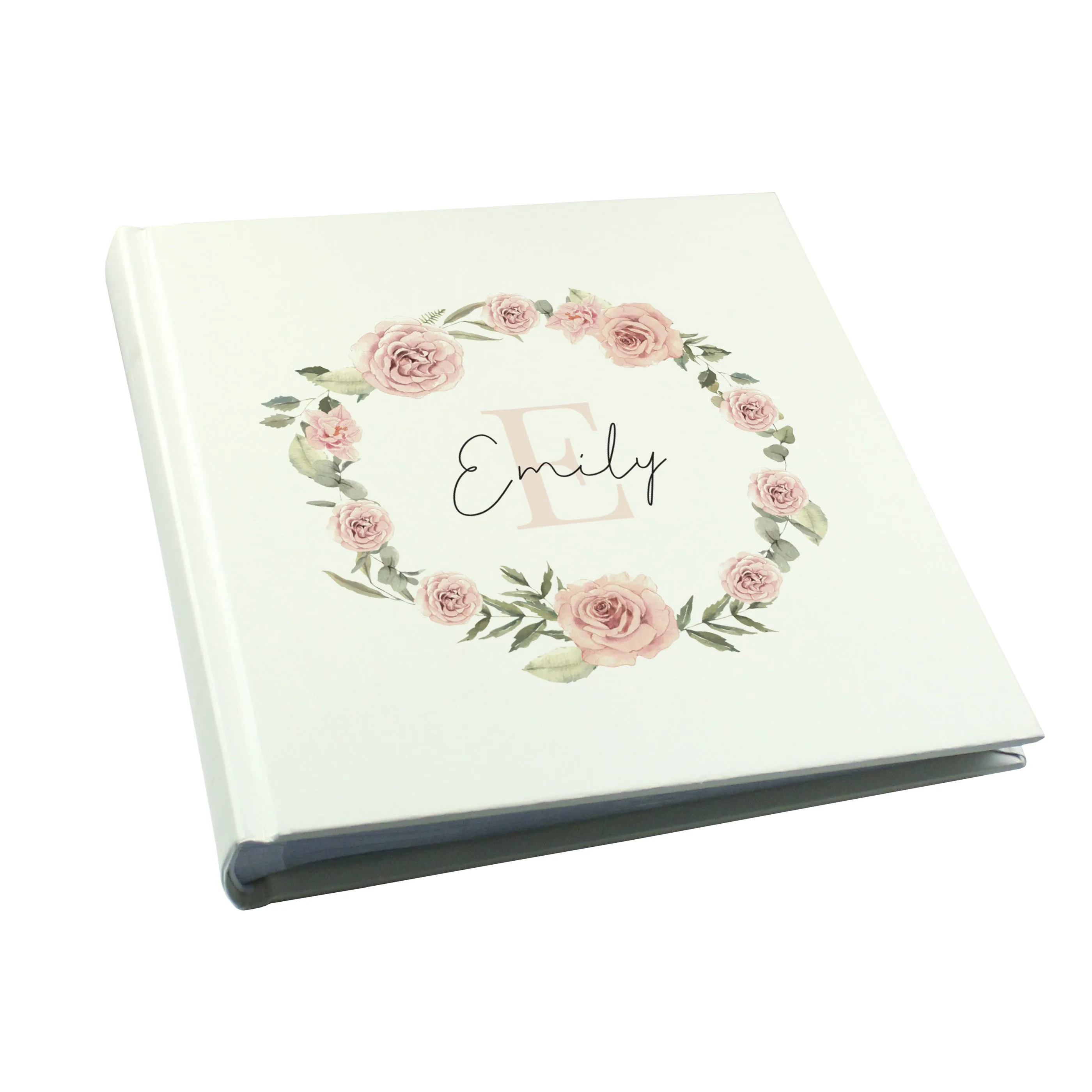 Personalized Flower Wreath Square Photo Album