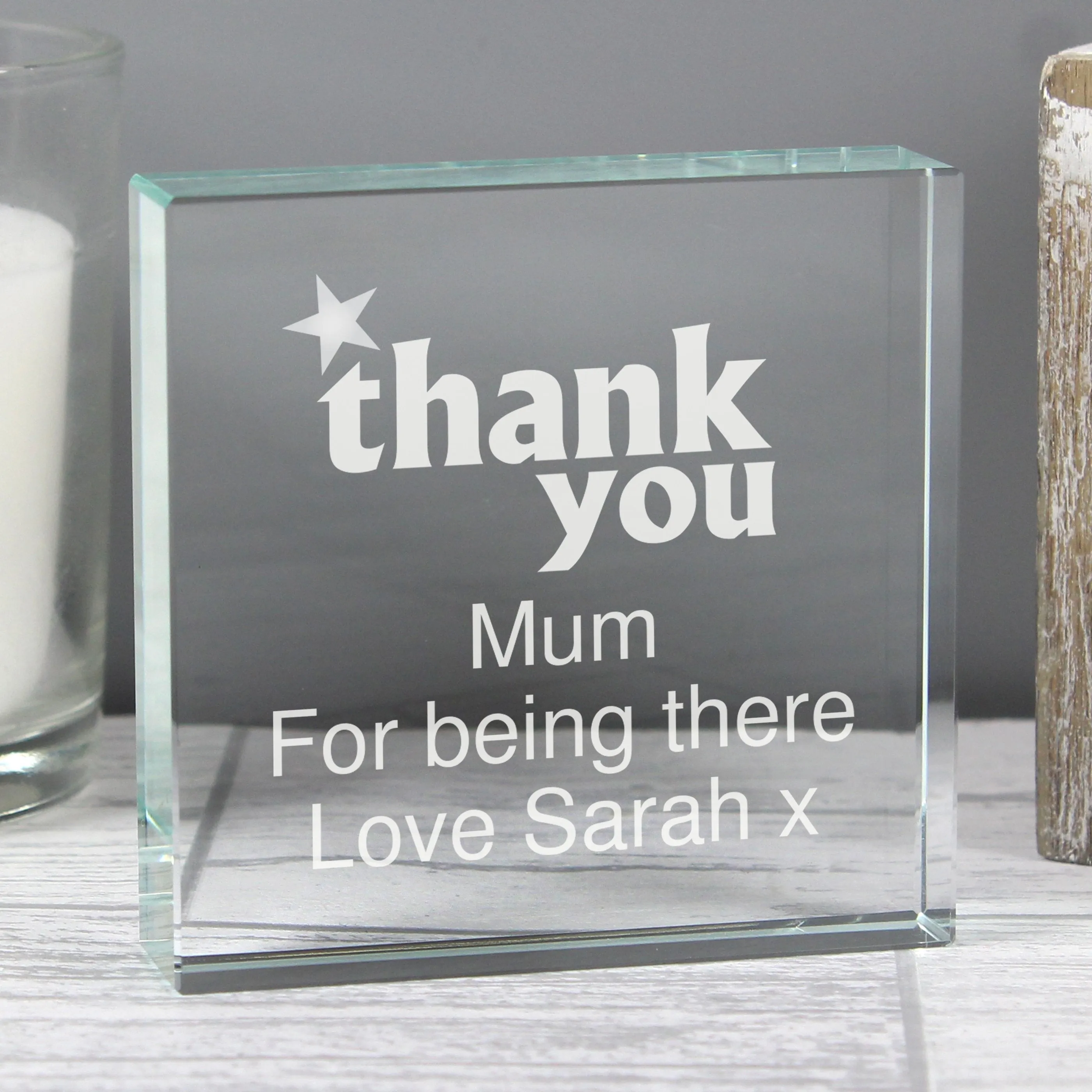 Personalized Gratitude Engraved Crystal Keepsake