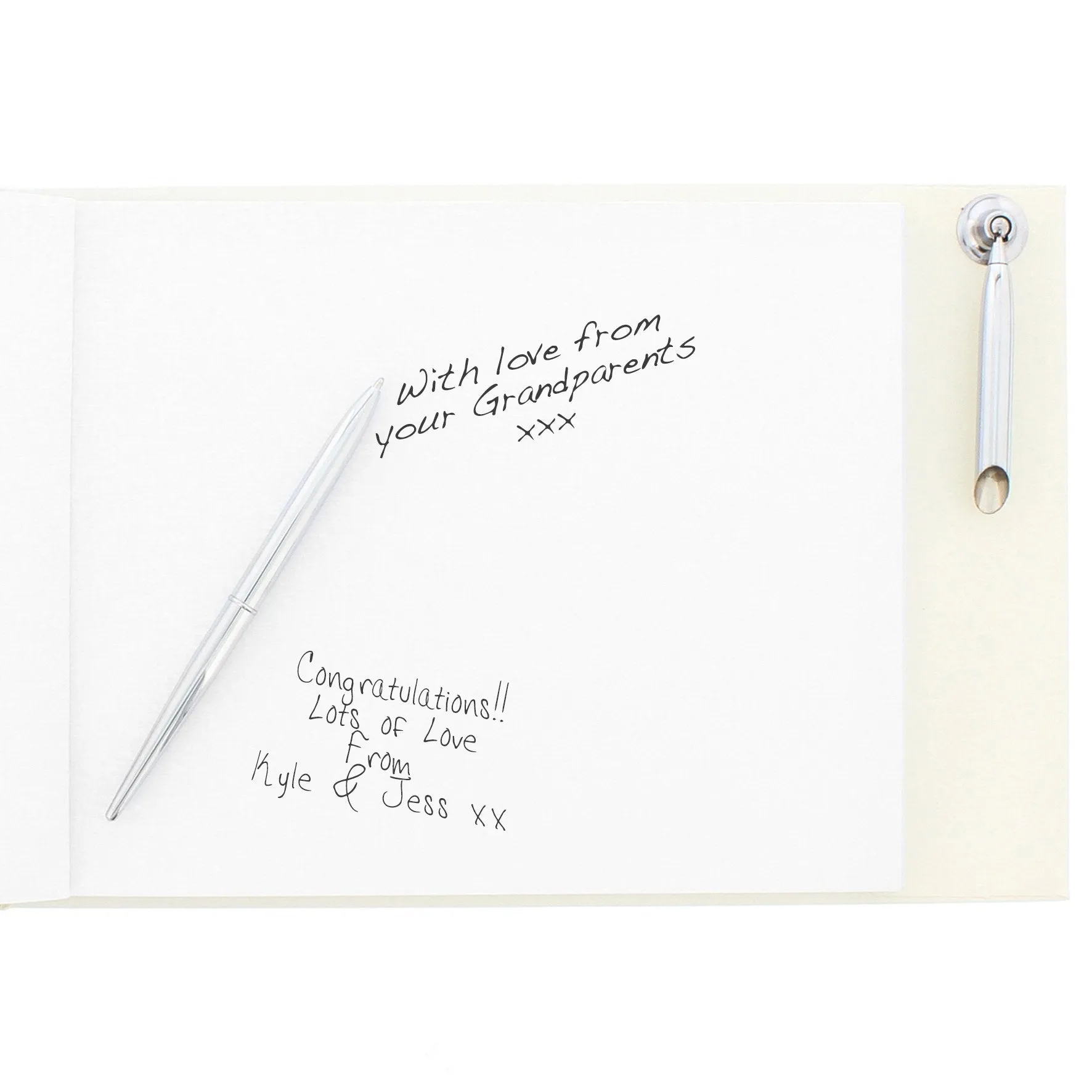 Personalized Heart Design Hardcover Wedding Guest Book and Pen