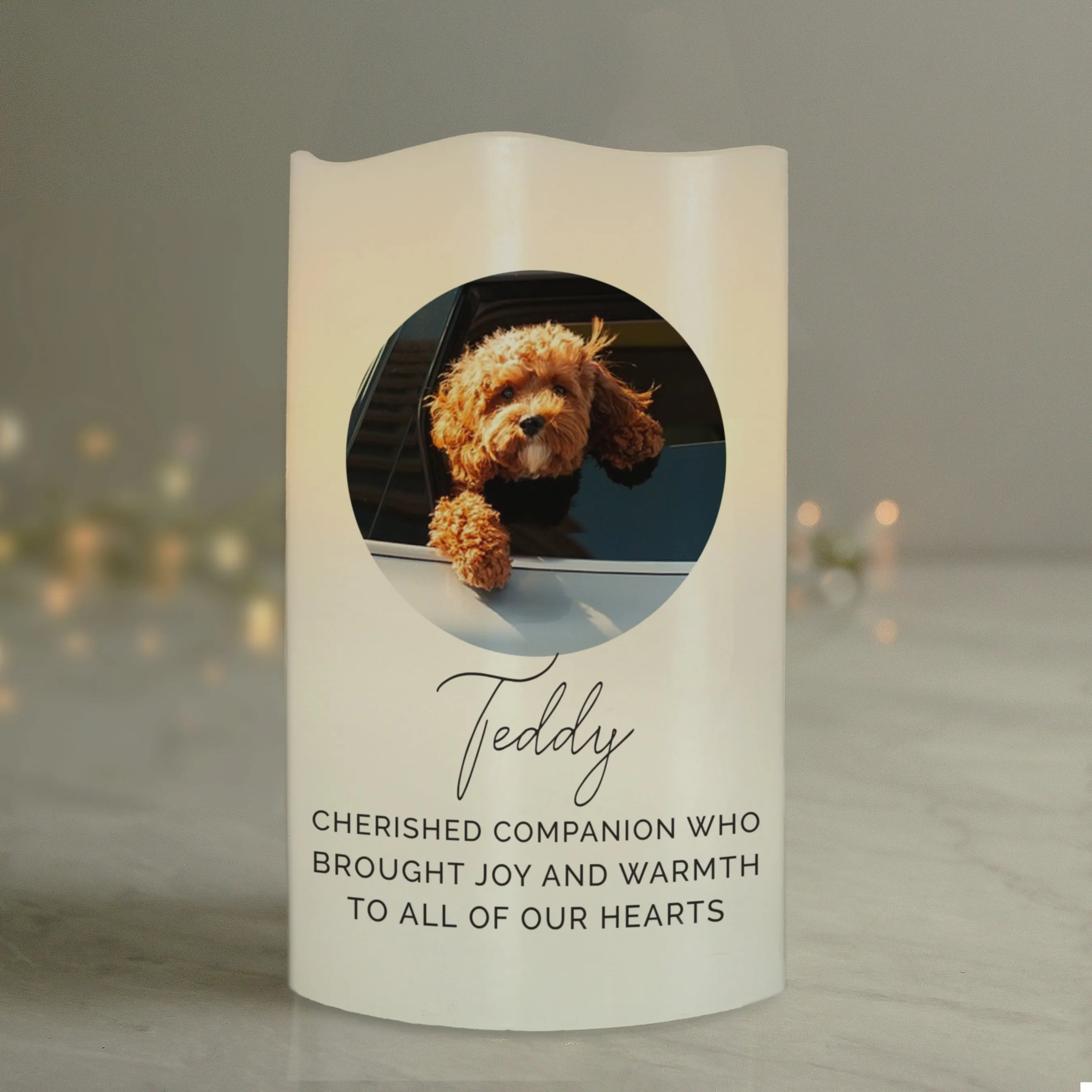 Personalized Photo LED Candle for Weddings, Anniversaries, Newborn Baby & Memorials - Customizable Design and Easy Upload