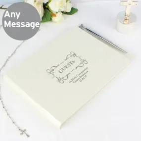 Personalized Swirl Design Hardcover Guest Book & Pen