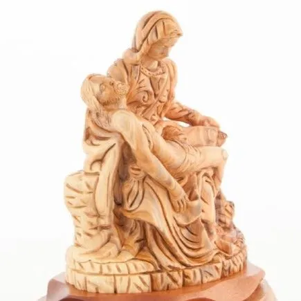 Pieta Carving, Olive Wood Carving Statue, Bethlehem, 8.1 - Shop online now