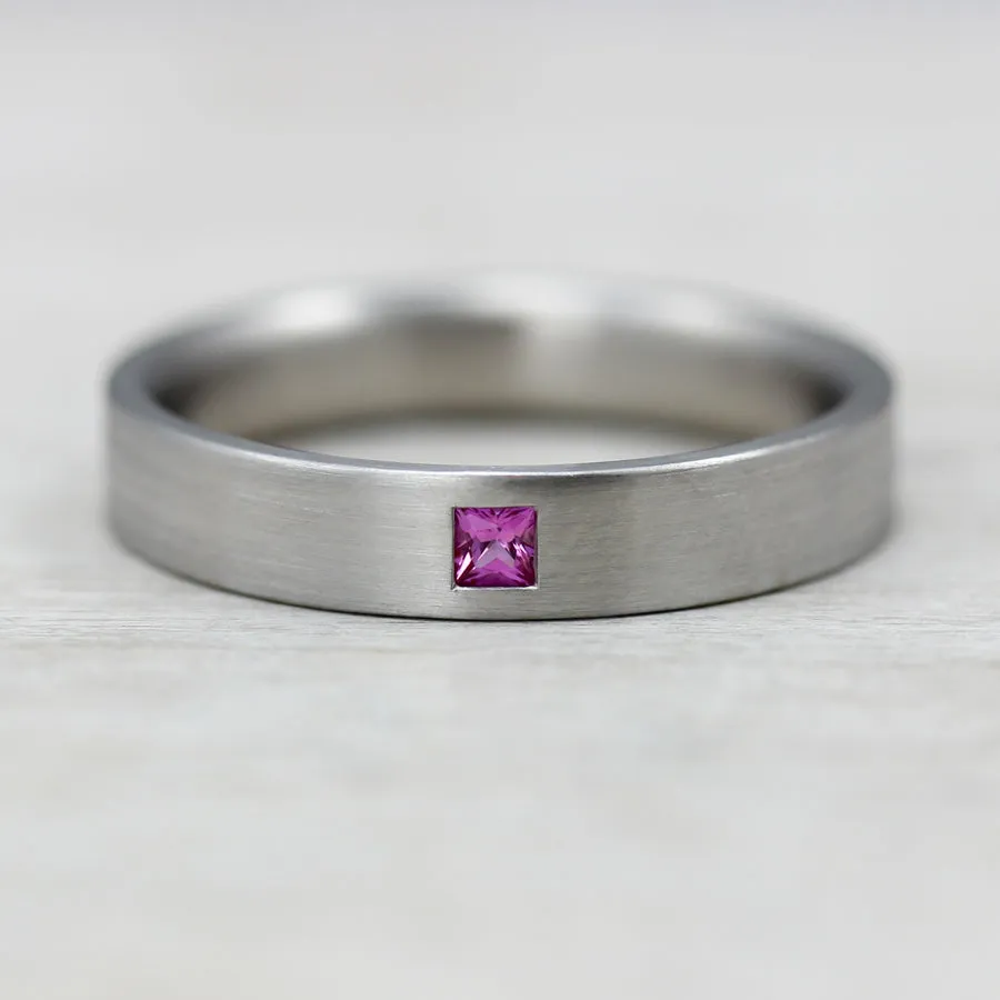 Pink Sapphire Palladium Flat Band - Buy Now | Limited Stock‎