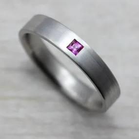 Pink Sapphire Palladium Flat Band - Buy Now | Limited Stock‎