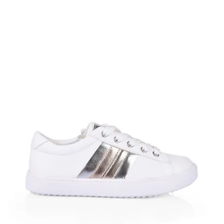 Piper metallic lace-up shoes with 3-strip design