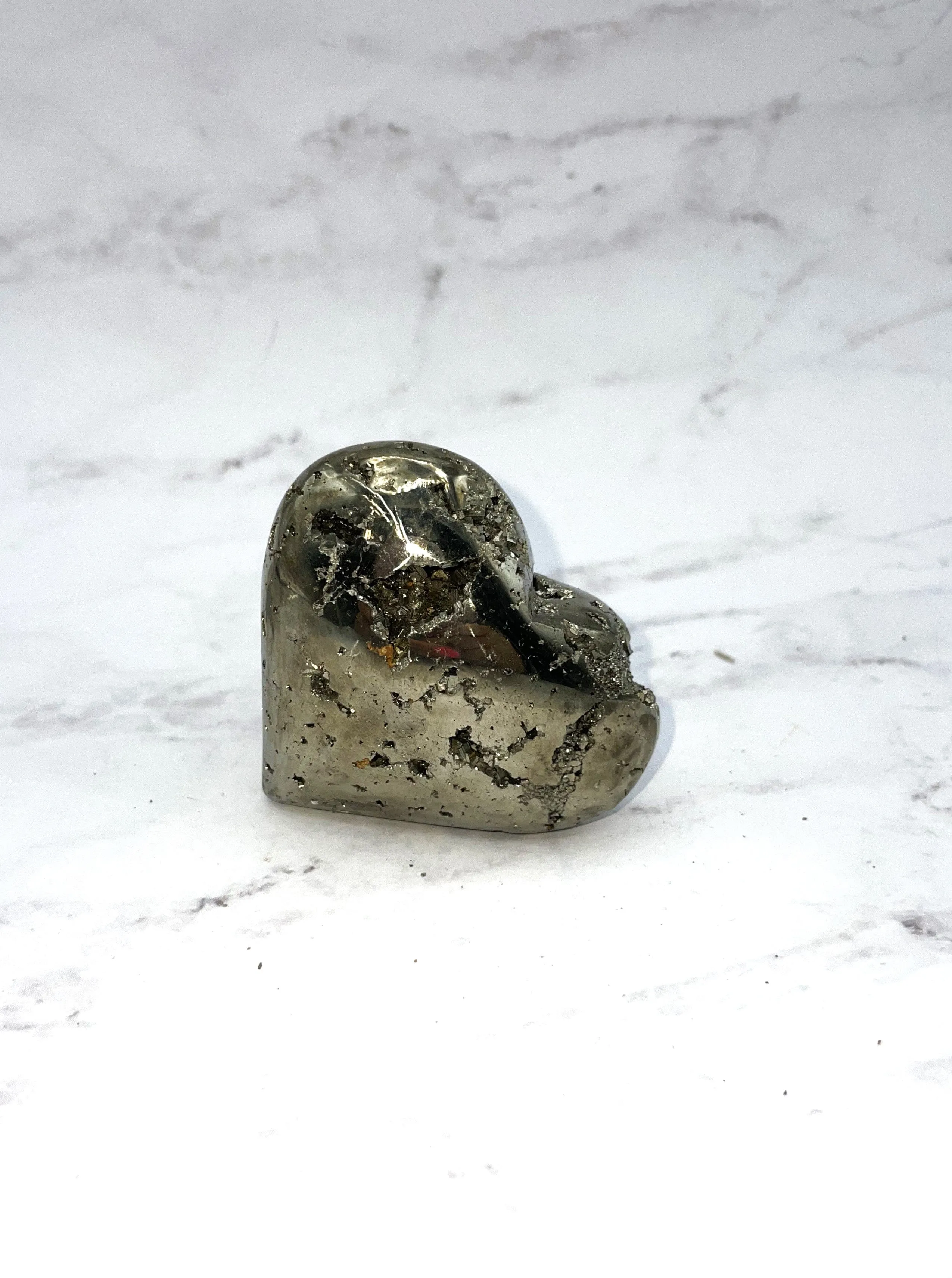 Pyrite Heart Sculpture - Shop Now for Stunning Pyrite Heart Carvings 