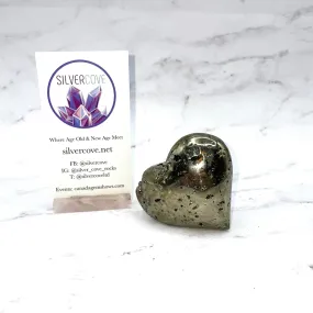 Pyrite Heart Sculpture - Shop Now for Stunning Pyrite Heart Carvings 