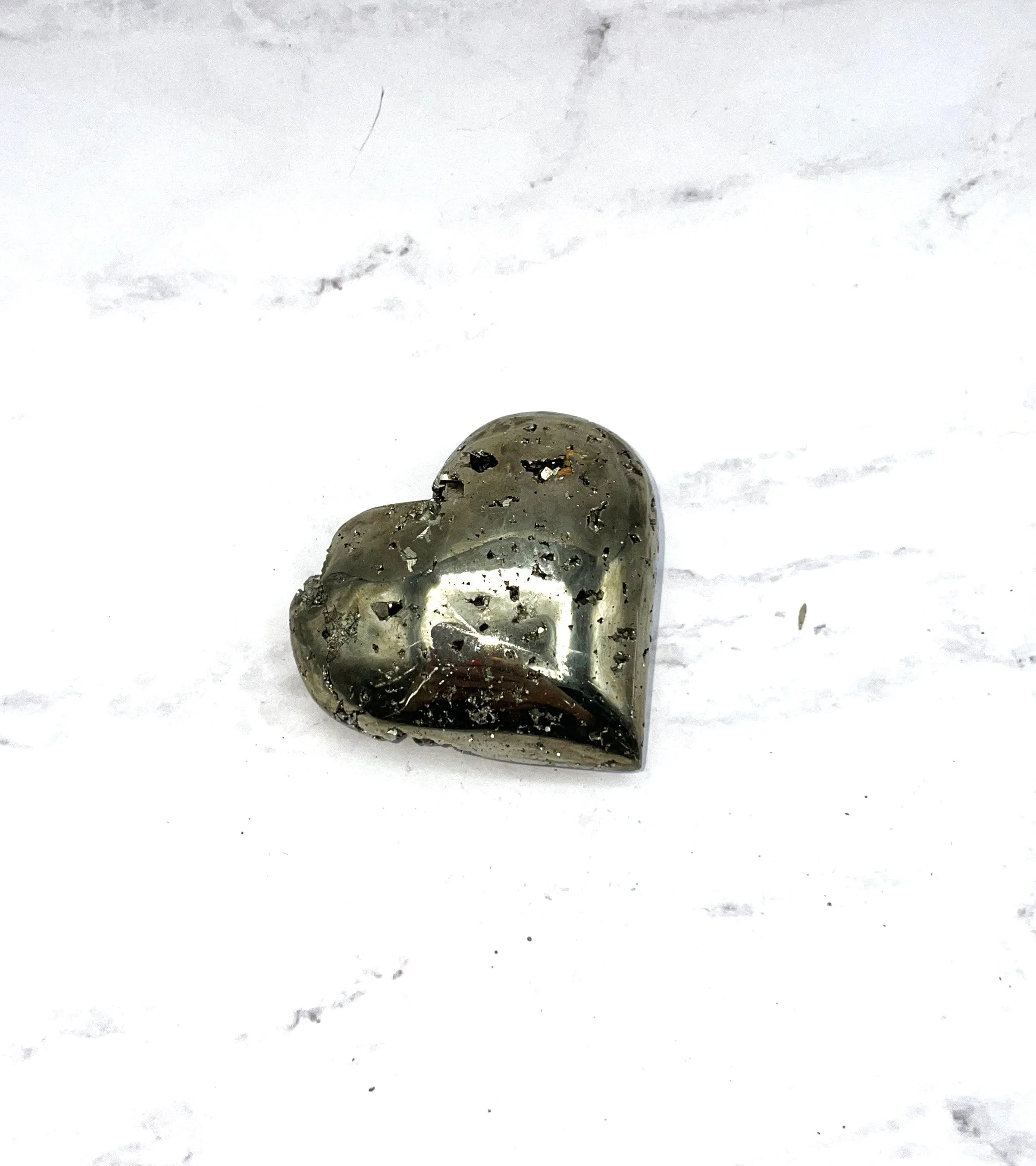 Pyrite Heart Sculpture - Shop Now for Stunning Pyrite Heart Carvings 