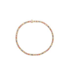 Rainbow Sapphire Tennis Bracelet, 14K Gold - Best Price Guaranteed