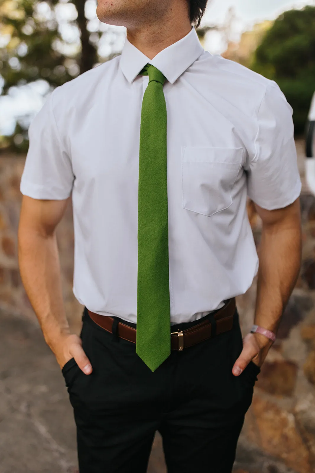 R&B Green Solid Tie