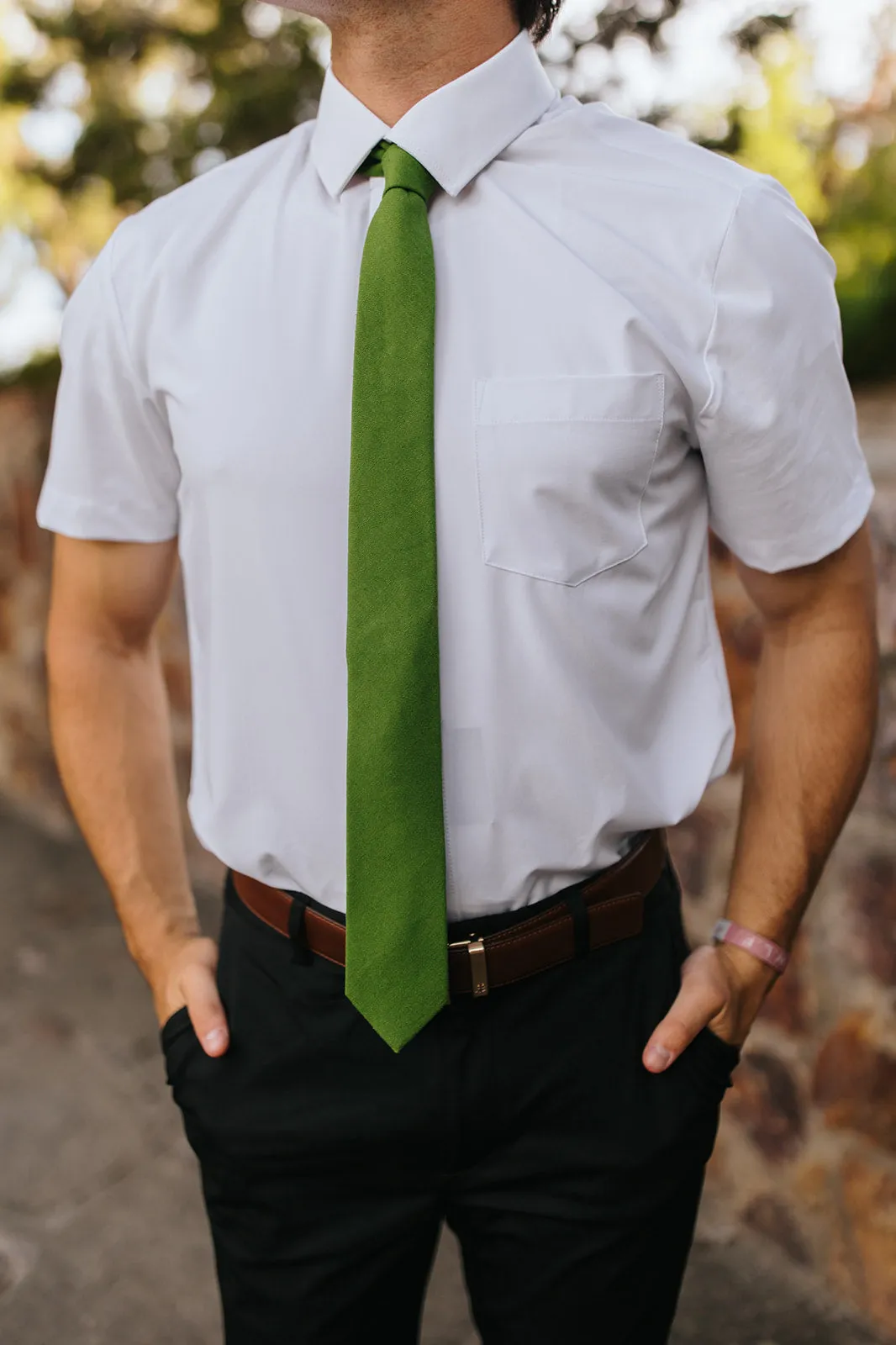 R&B Green Solid Tie