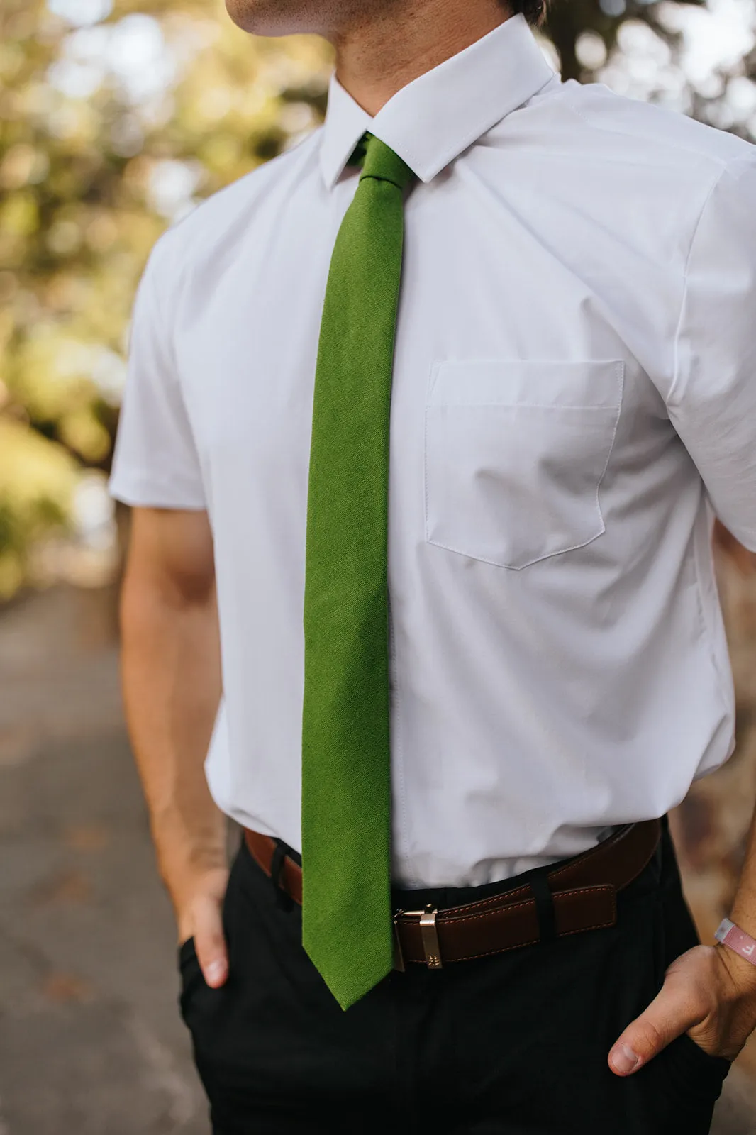 R&B Green Solid Tie