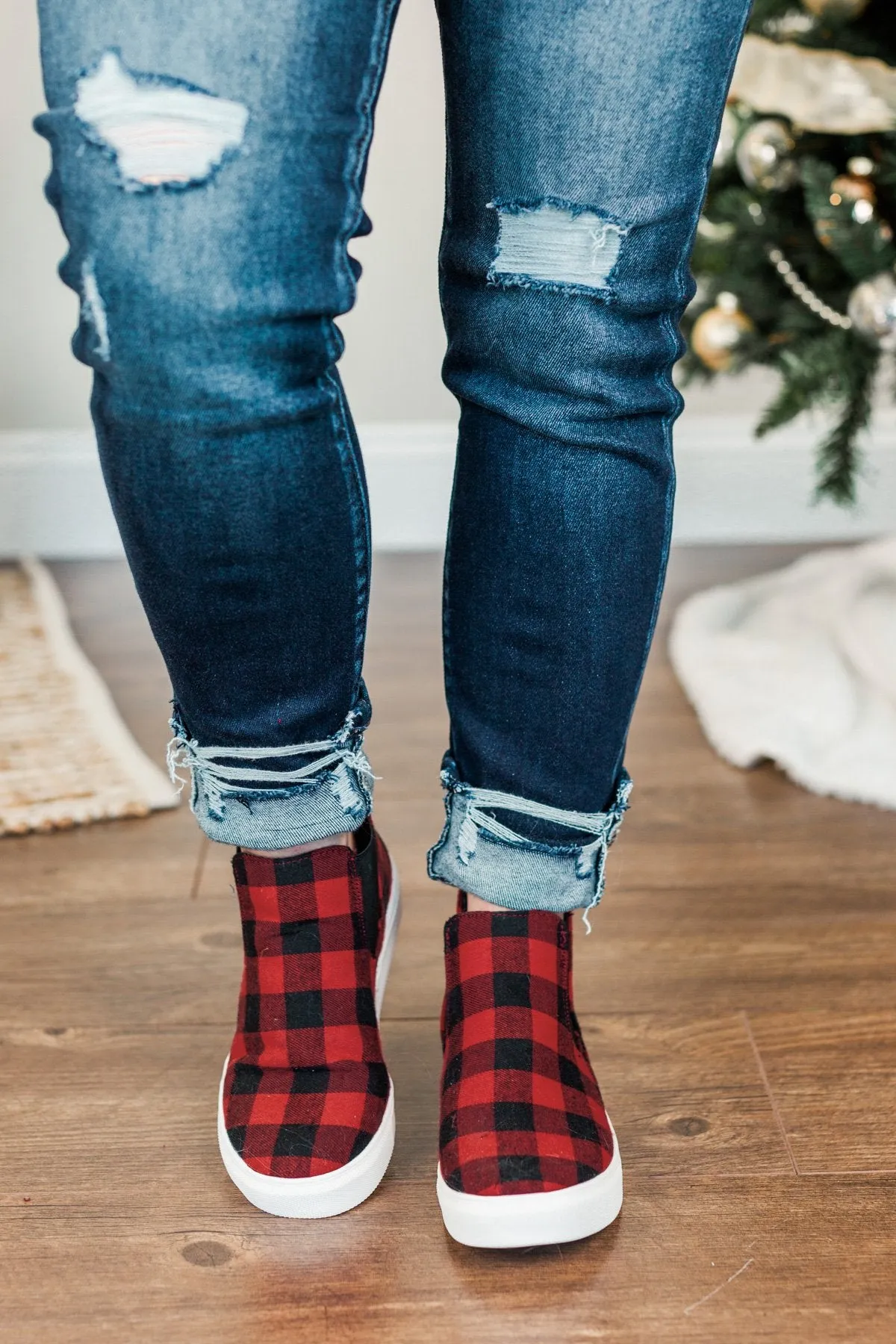 Red Buffalo Plaid Very G Tesoro Sneakers