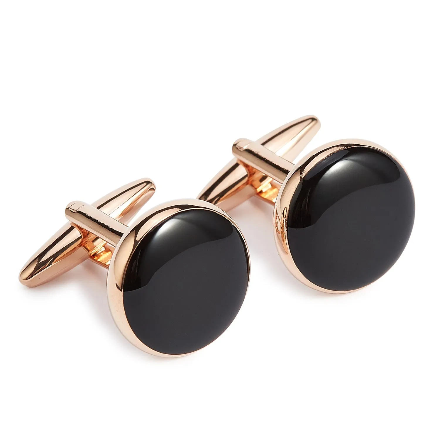 Rehnquist Black Rose Gold Cufflinks