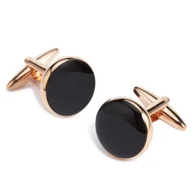 Rehnquist Black Rose Gold Cufflinks