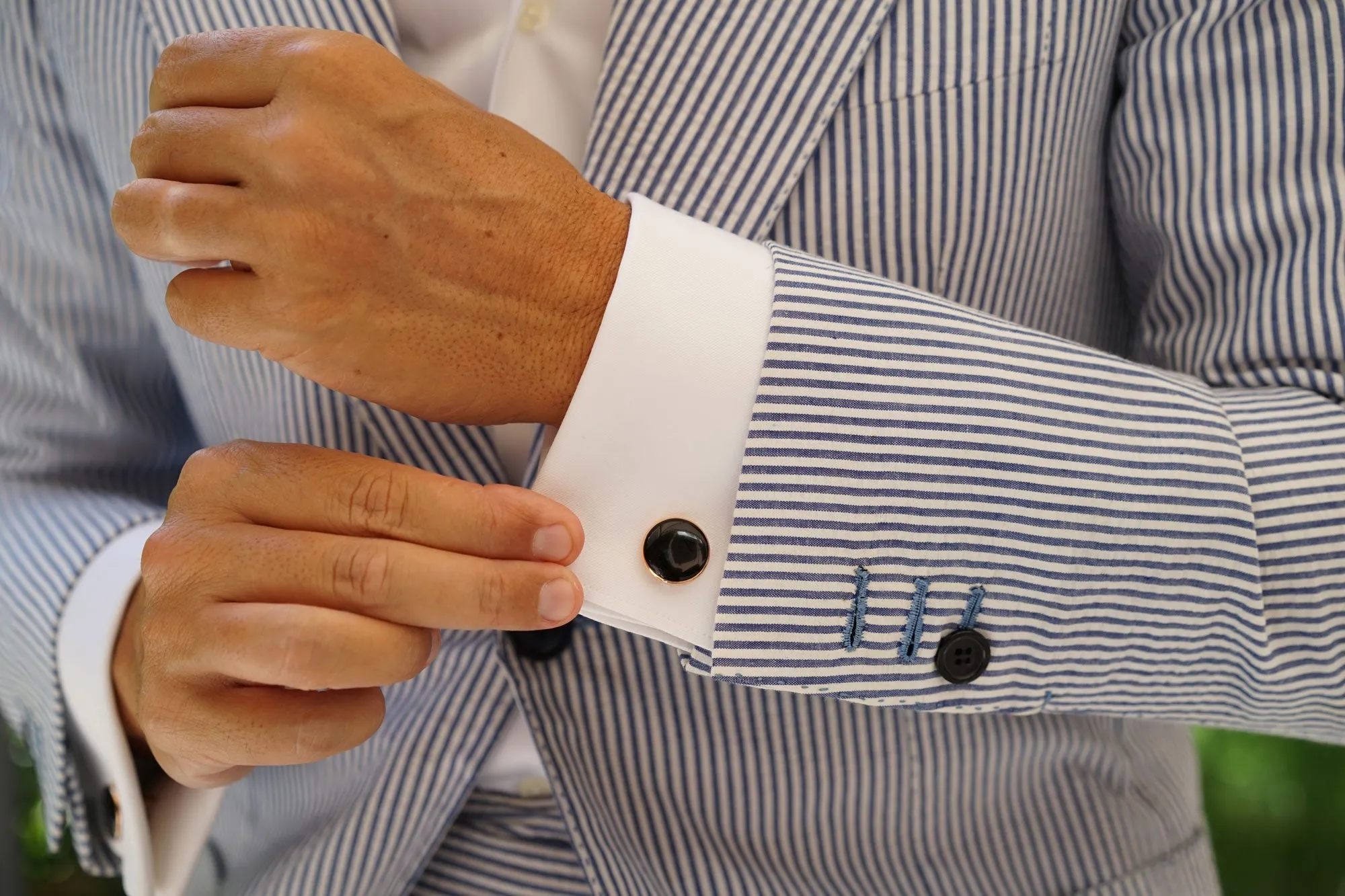 Rehnquist Black Rose Gold Cufflinks