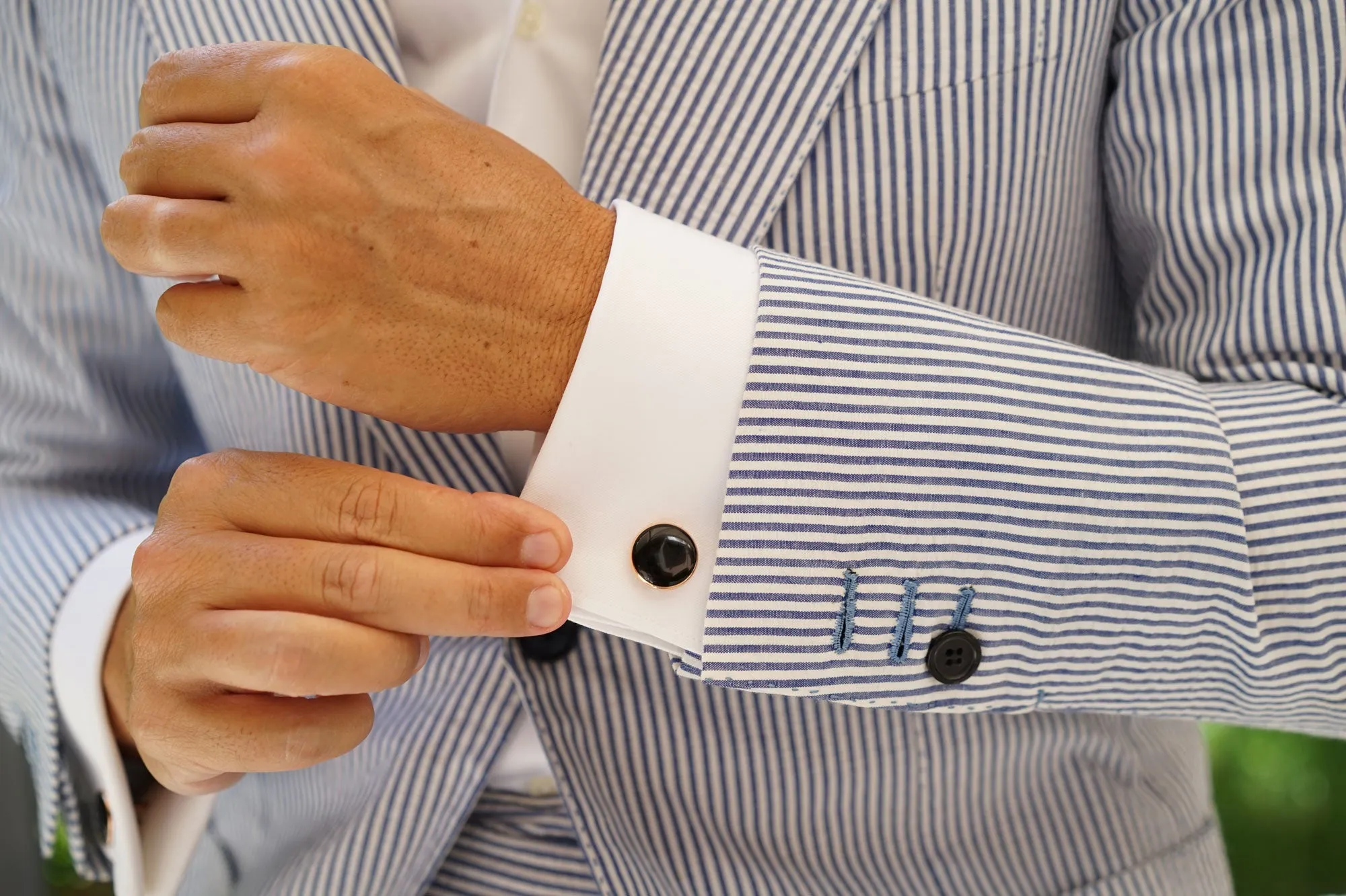 Rehnquist Black Rose Gold Cufflinks