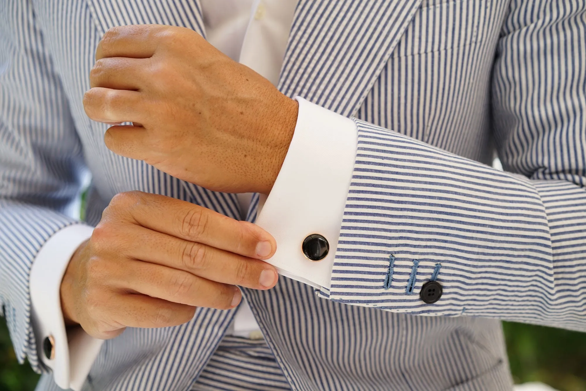 Rehnquist Black Rose Gold Cufflinks