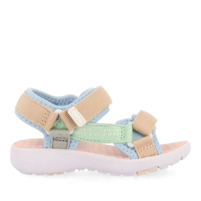 Rochedo babies turquoise sports sandals with multicoloured ties