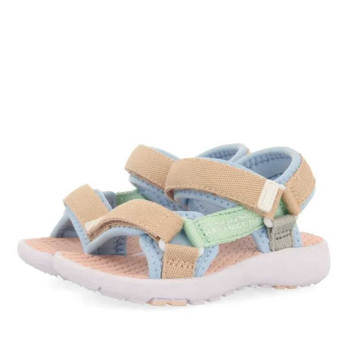 Rochedo babies turquoise sports sandals with multicoloured ties