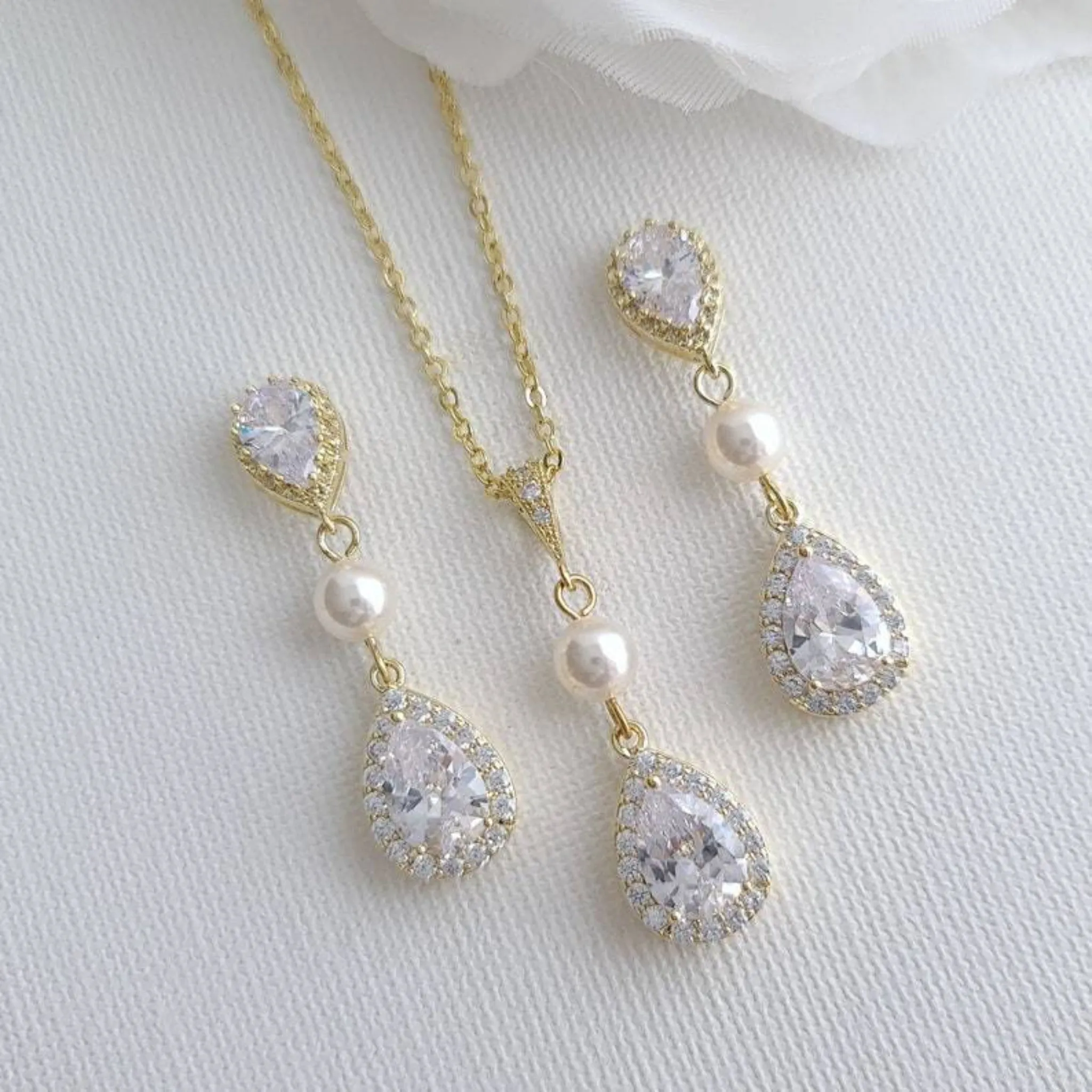 Rose Gold Wedding Jewelry Set - Emma