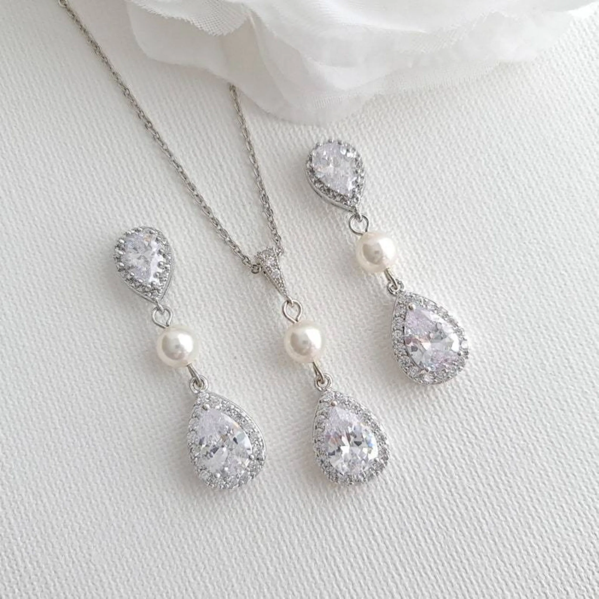 Rose Gold Wedding Jewelry Set - Emma