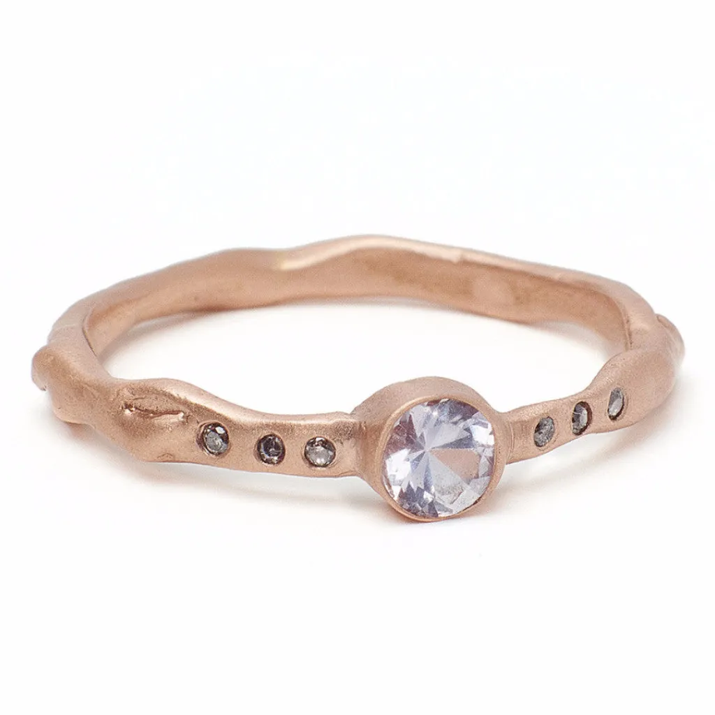 Round blush sapphire Kate ring