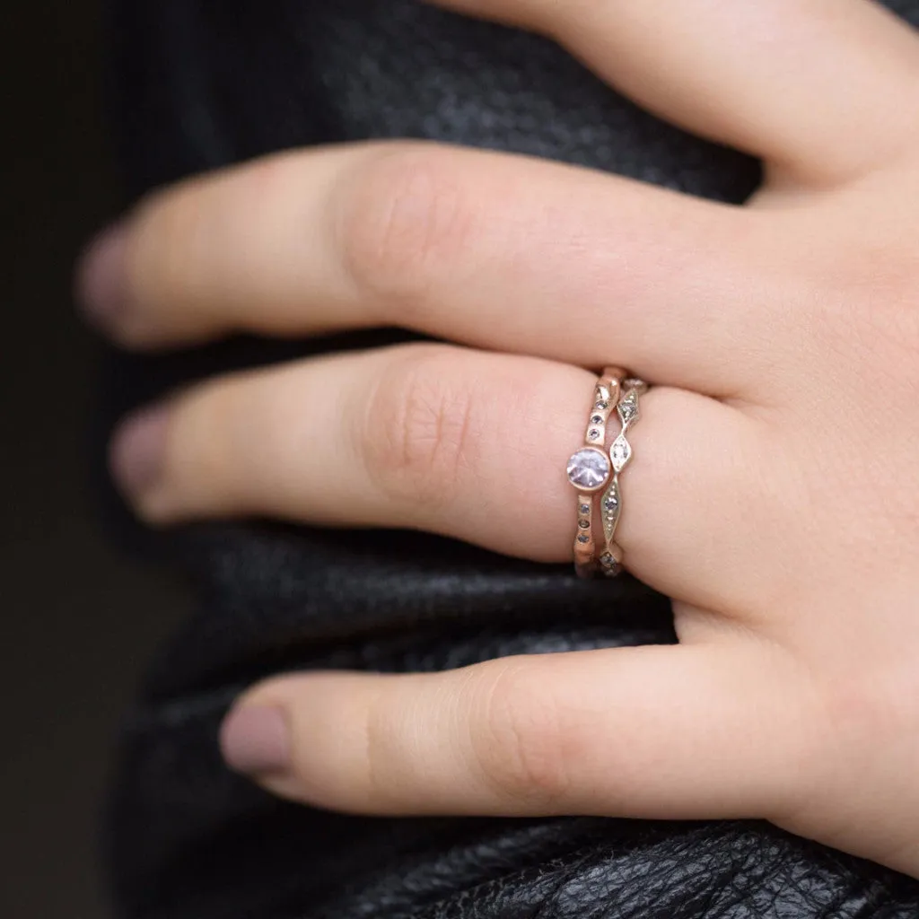 Round blush sapphire Kate ring