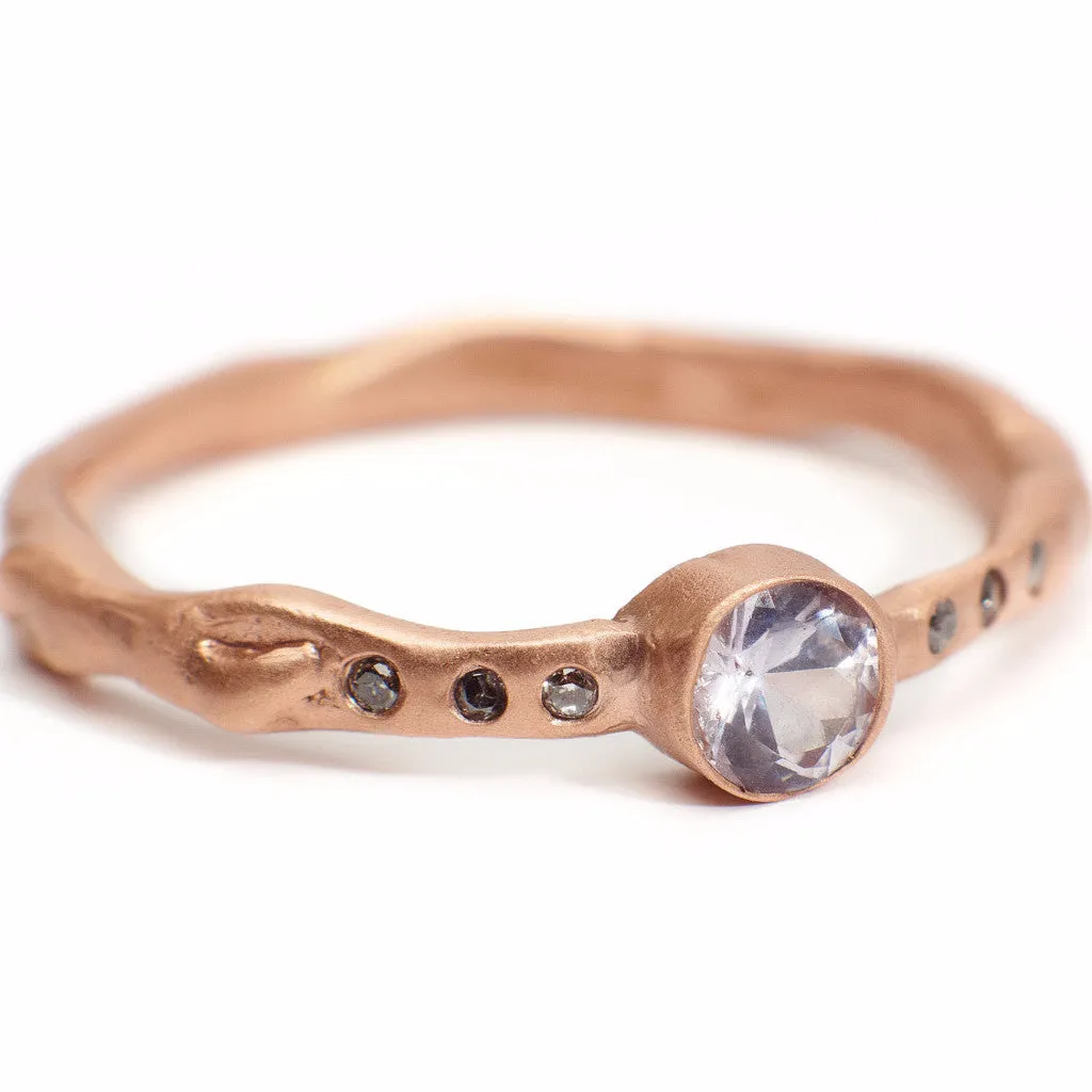 Round blush sapphire Kate ring