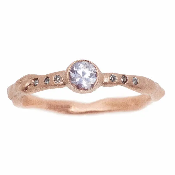 Round blush sapphire Kate ring