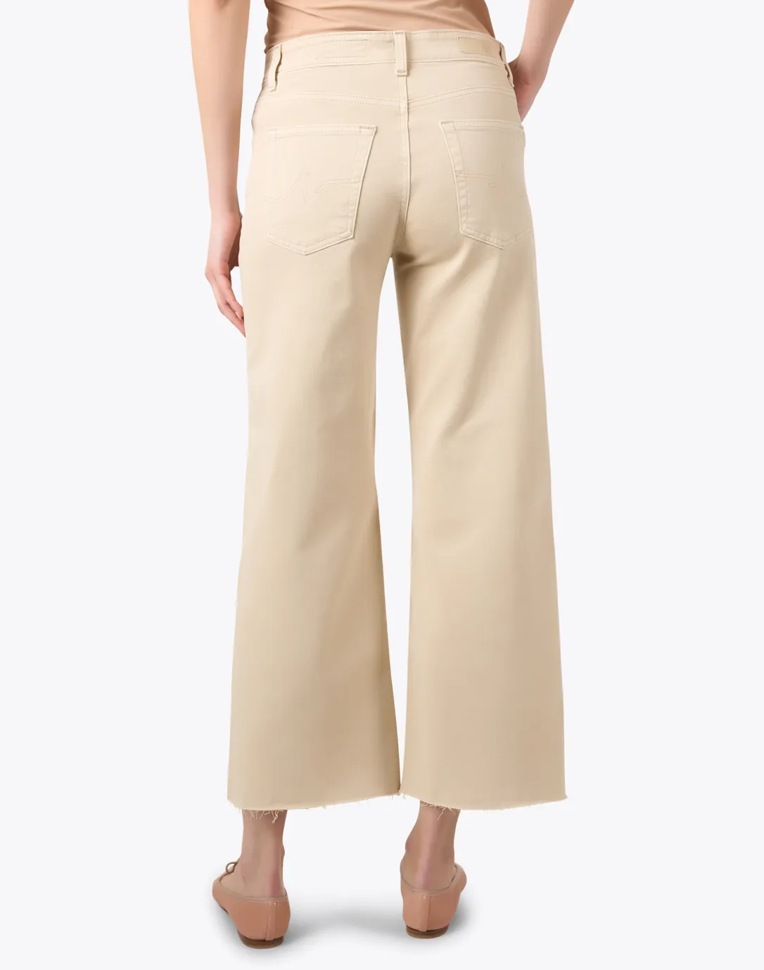 Saige Beige Wide Leg Crop Jean