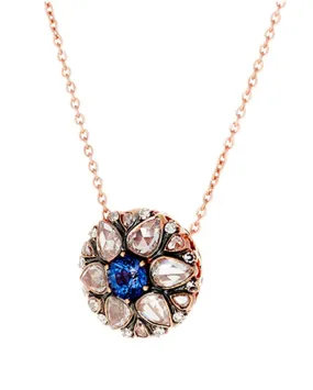 Sapphire Diamond Beirut Rosace Pendant Necklace