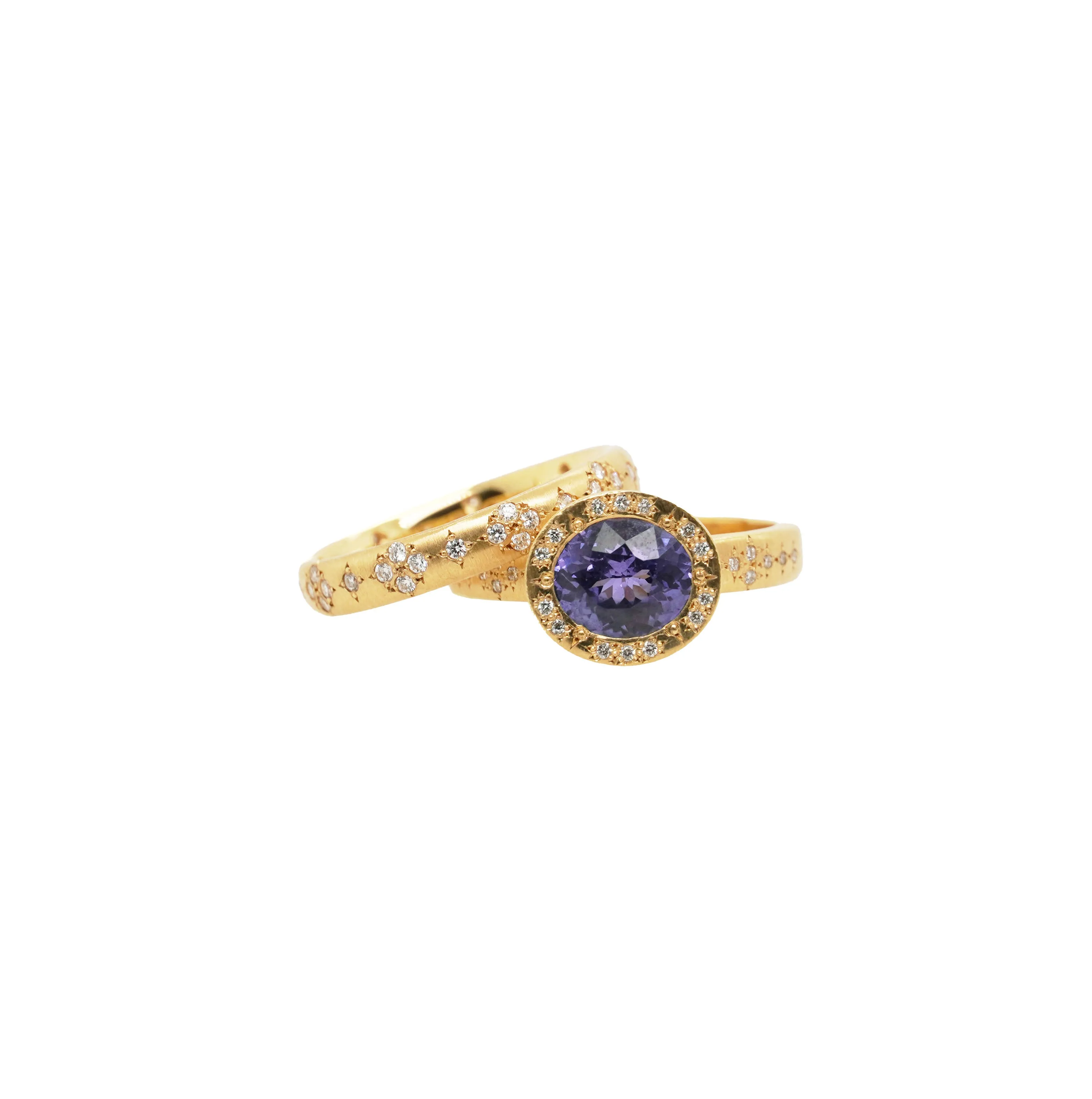 Sapphire Horizon Ring+Oval Beaded