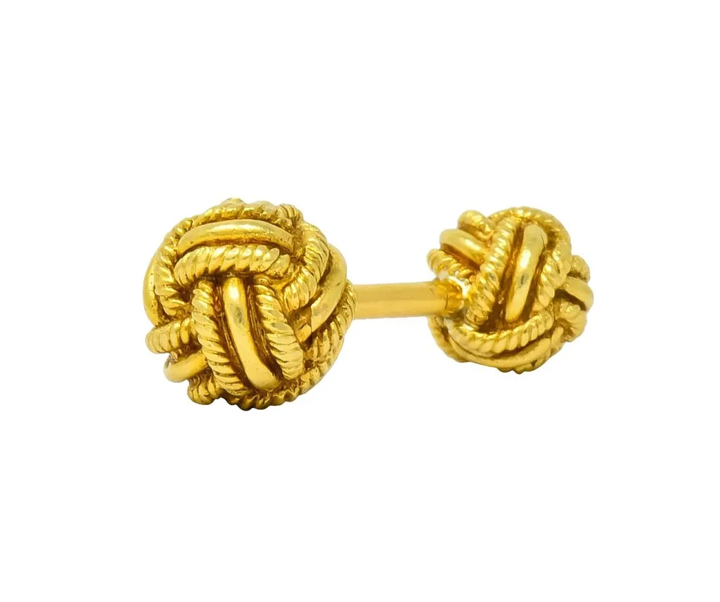 Schlumberger Tiffany Gold Knot Cufflinks 1980 - Vintage 18 Karat