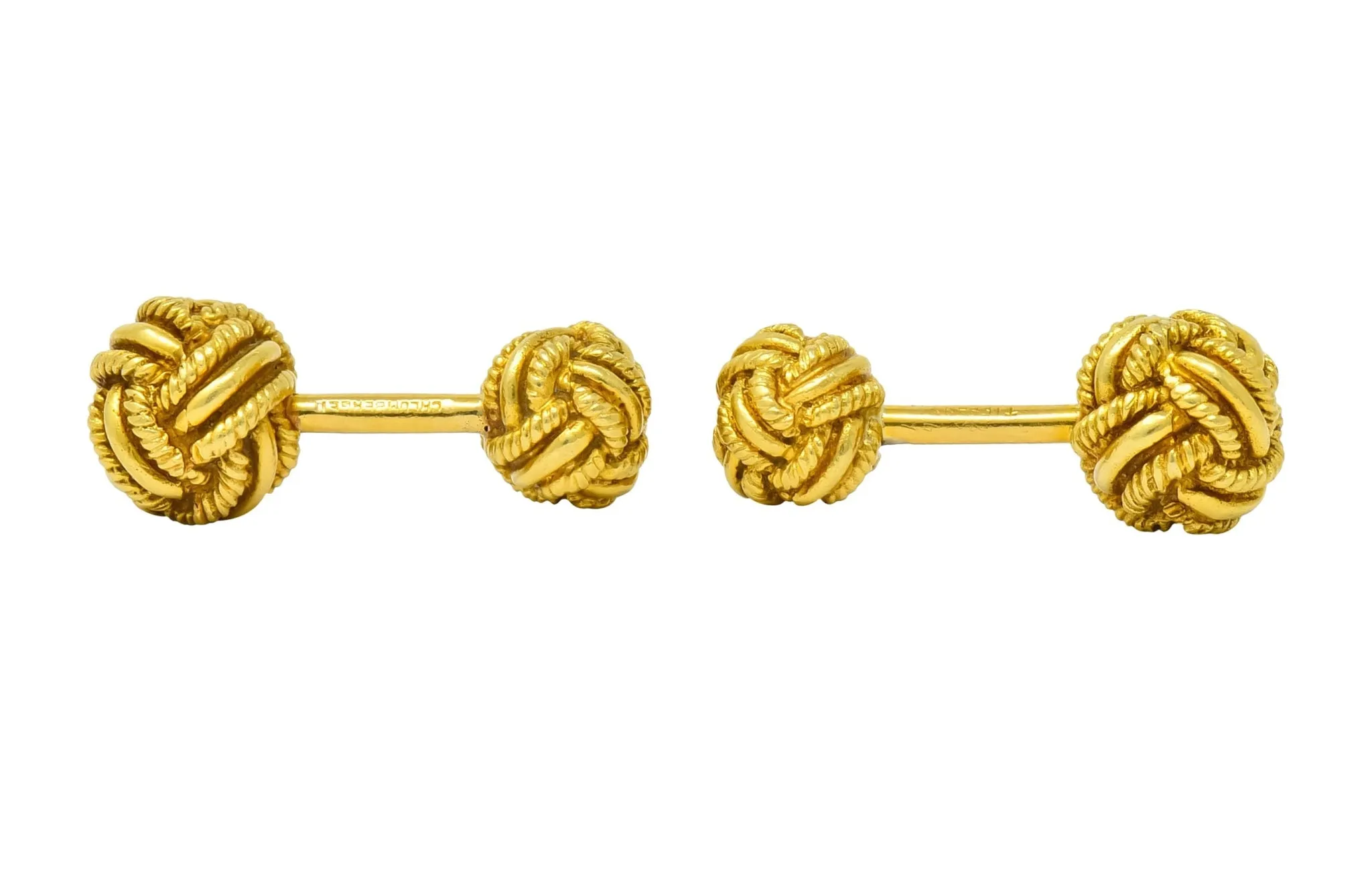 Schlumberger Tiffany Gold Knot Cufflinks 1980 - Vintage 18 Karat