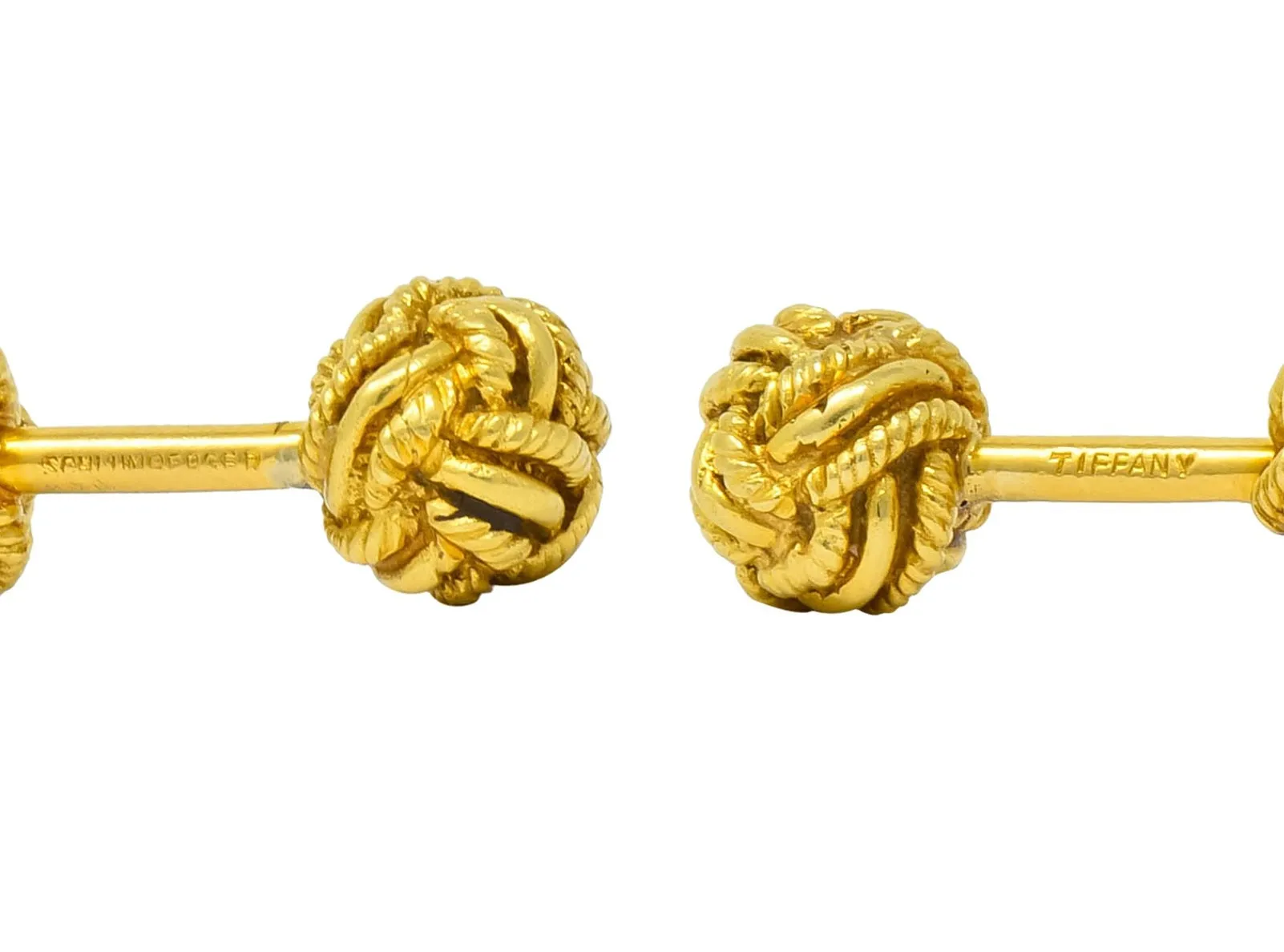 Schlumberger Tiffany Gold Knot Cufflinks 1980 - Vintage 18 Karat