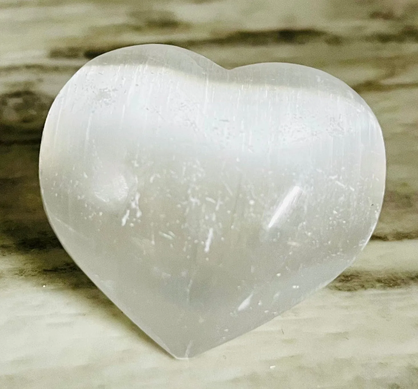 Selenite Heart Carving - Shop Now